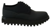 Dolce & Gabbana Black Rubberized Calfskin Chunky Derby Vulcano Shoes -   -  Dolce & Gabbana.